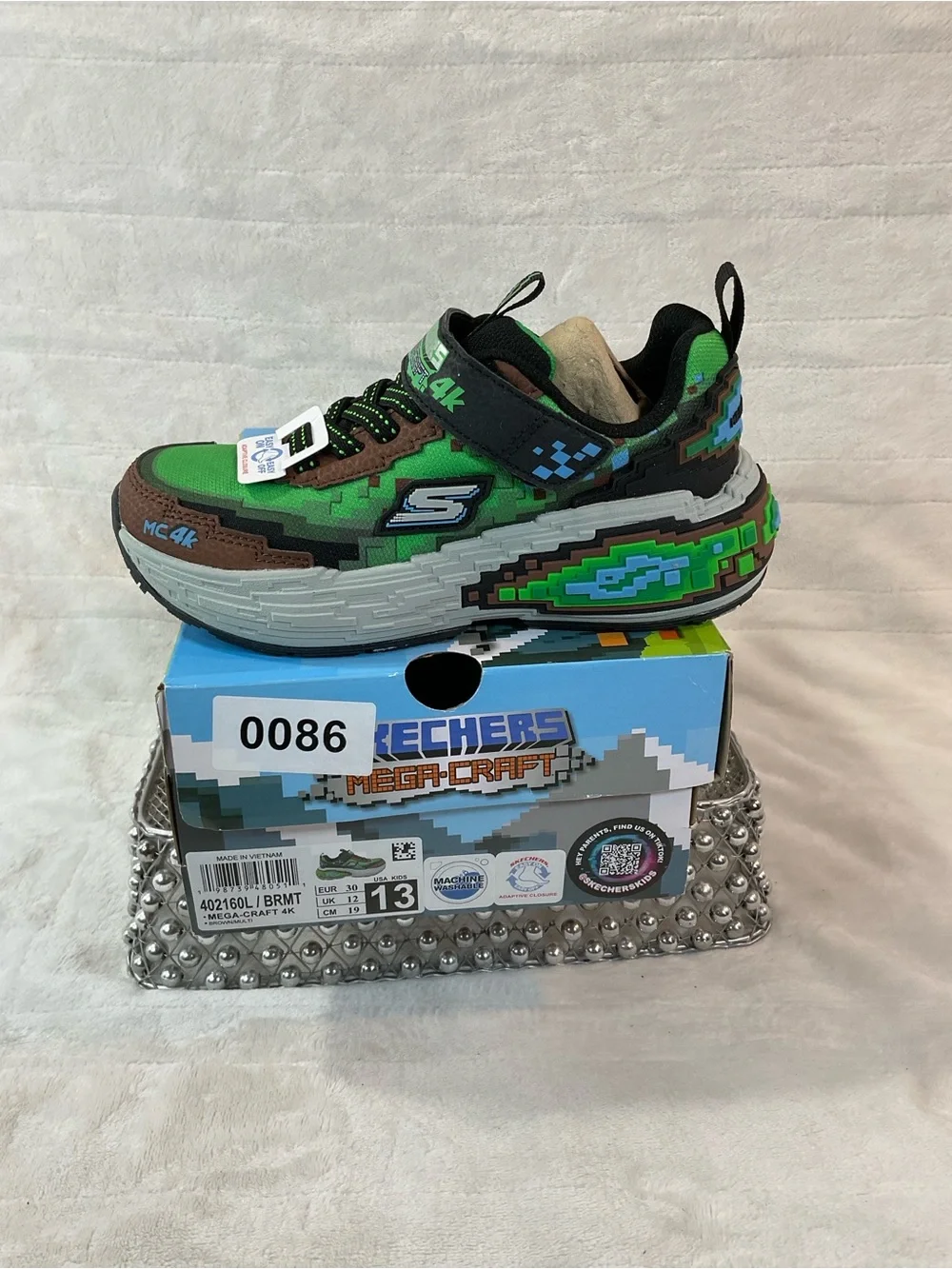 Skechers Mega-Craft 4K Minecraft Green Brown Multi Sz 13T/12UK/30EU 402160L